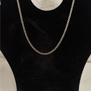 10K Yellow Gold Solid 2.5 mm Curb Cuban Chain Link Necklace Bracelet 16”